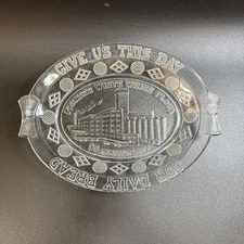 Pioneer Mills White Wing Flour 90th Anniv. Glass bread Plate