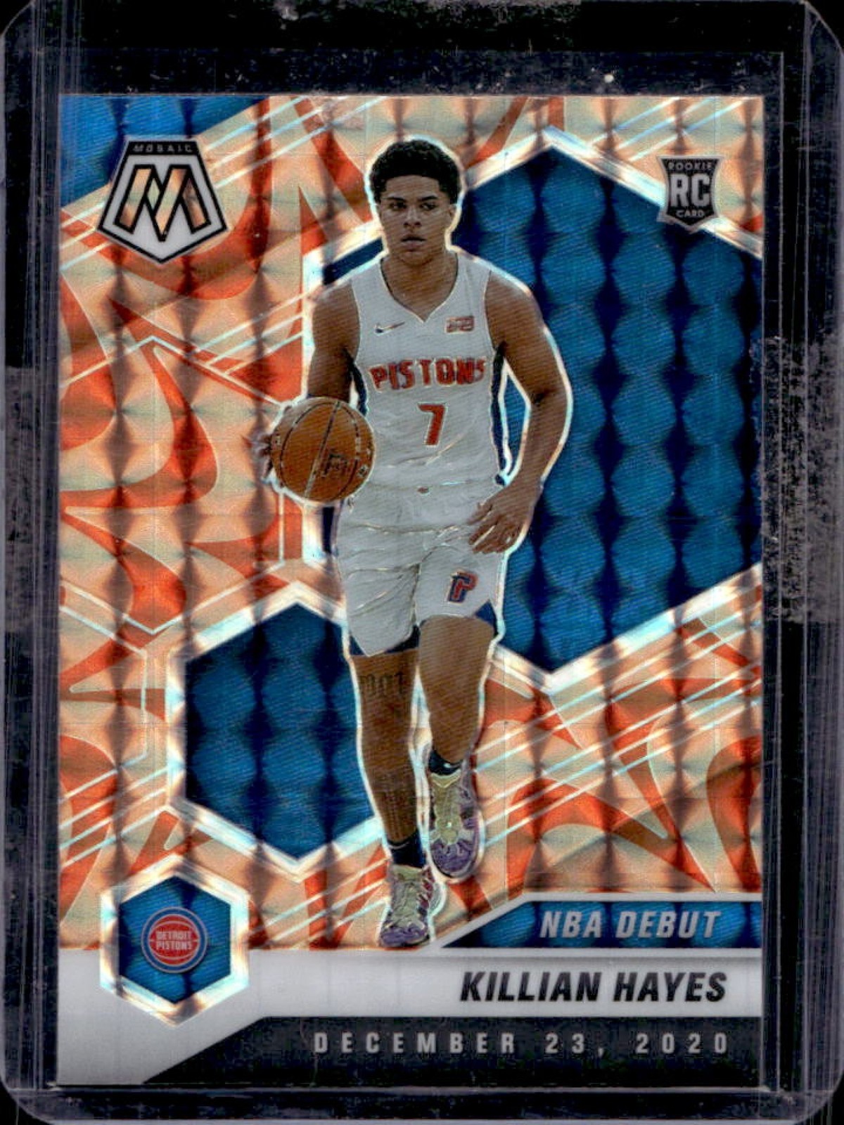2020-21 Mosaic Killian Hayes RC Reactive Orange NBA Debut #270 Pistons