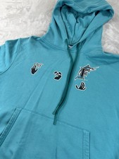 OFF WHITE x Miami Marlins Pullover Hoodie Mens XL Teal MLB Baseball Your Name 23