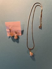 gold plated pearl necklace and earring set