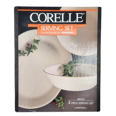 VTG Corelle Corning BEIGE 6005117 3-Piece Serving Set NEW OLD STOCK 1995 SEALED