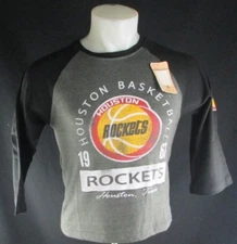 Houston Rockets Mens Hardwood Classics 3/4 Sleeve Charcoal Tee NBA S M XL
