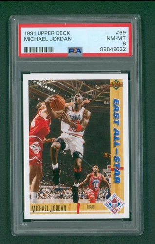 1991 Upper Deck Basketball Card - #69 Michael Jordan, PSA 8 NM/MT