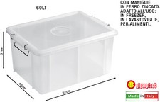 Cassetta Box Con Coperchio cm 62x40x31h Trasparente Giganplast 004070