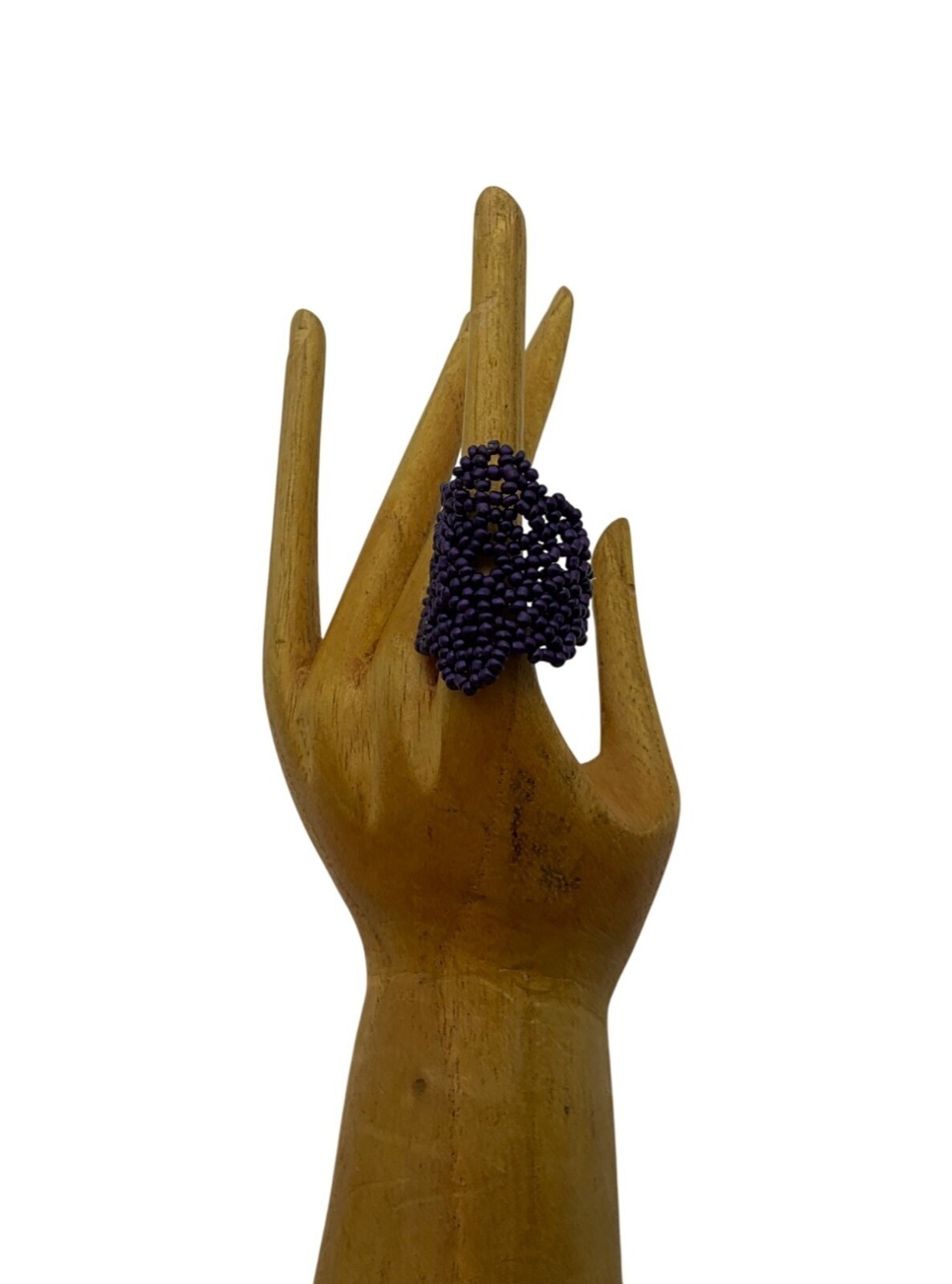 Handcrafted Artisan Statement Ring Flower Purple … - image 1