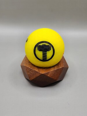 THOR Logo Golf Ball Volvik Collectors Display Ball Yelllow Hammer Marvel