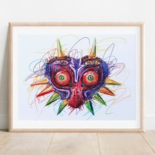 Majora's Mask Ballpoint Pen Print, Legend of Zelda Art Poster
