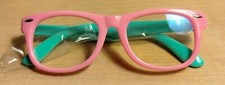 NEW girls eyeglasses pink/aqua frames accessory 5" can add your own script