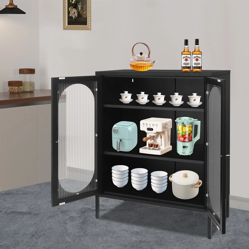 40英寸展示柜破旧高口音装饰橱柜储物柜+2门 — 第 4/4 张图片