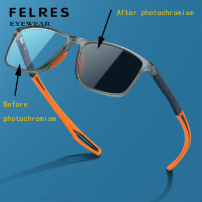 Men TR90 Square Photochromic Reading Glasses Retro Anti Blue Light Sunglasses  