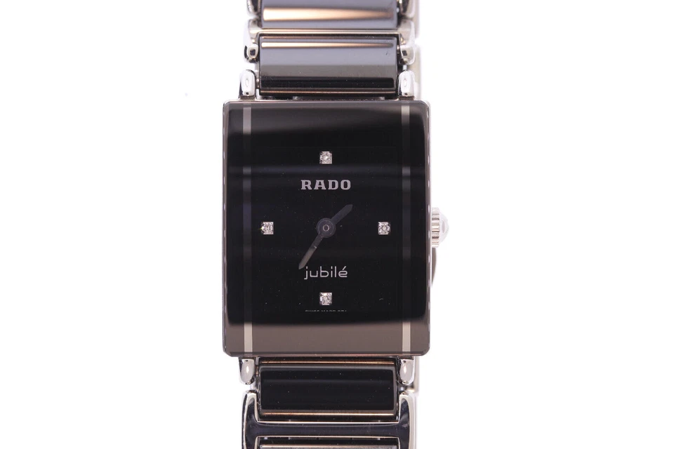 Reloj para dama Rado Integral Jubile R204887123 esfera marcadora de diamante negro y plateado Foto 2 de 4