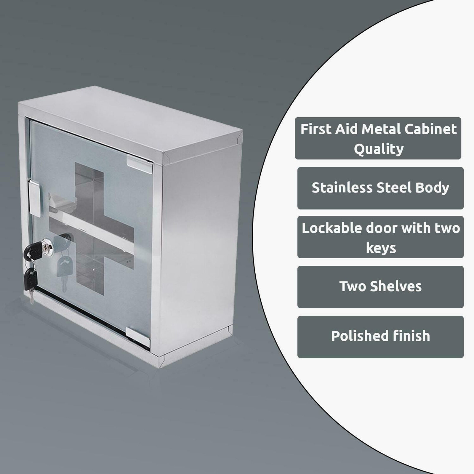 Wall Mounted Medicine Box Lock Stainless Steel First Aid