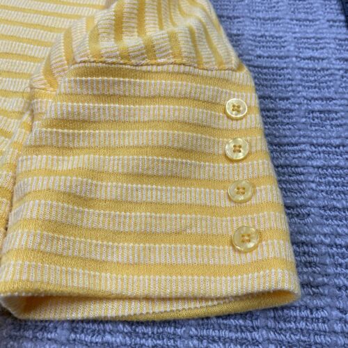 Westbound Women’s Yellow Stripe Blouse Petite Size PXL Long Sleeve Casual Top - Picture 4 of 8