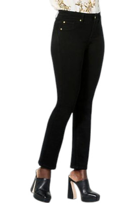 IMAN Women's Perfect Fit Straight Leg Ankle Jean Black