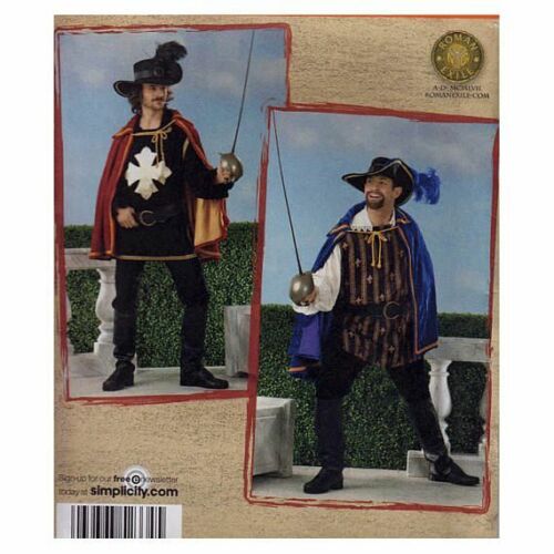 Pattern Simplicity Sewing Men's Musketeer & Cavalier SIZE XS-M - Picture 1 of 1