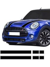 Car Styling Hood Bonnet Stripes Sticker Trunk Rear Engine Cover Vinyl Blackwhite