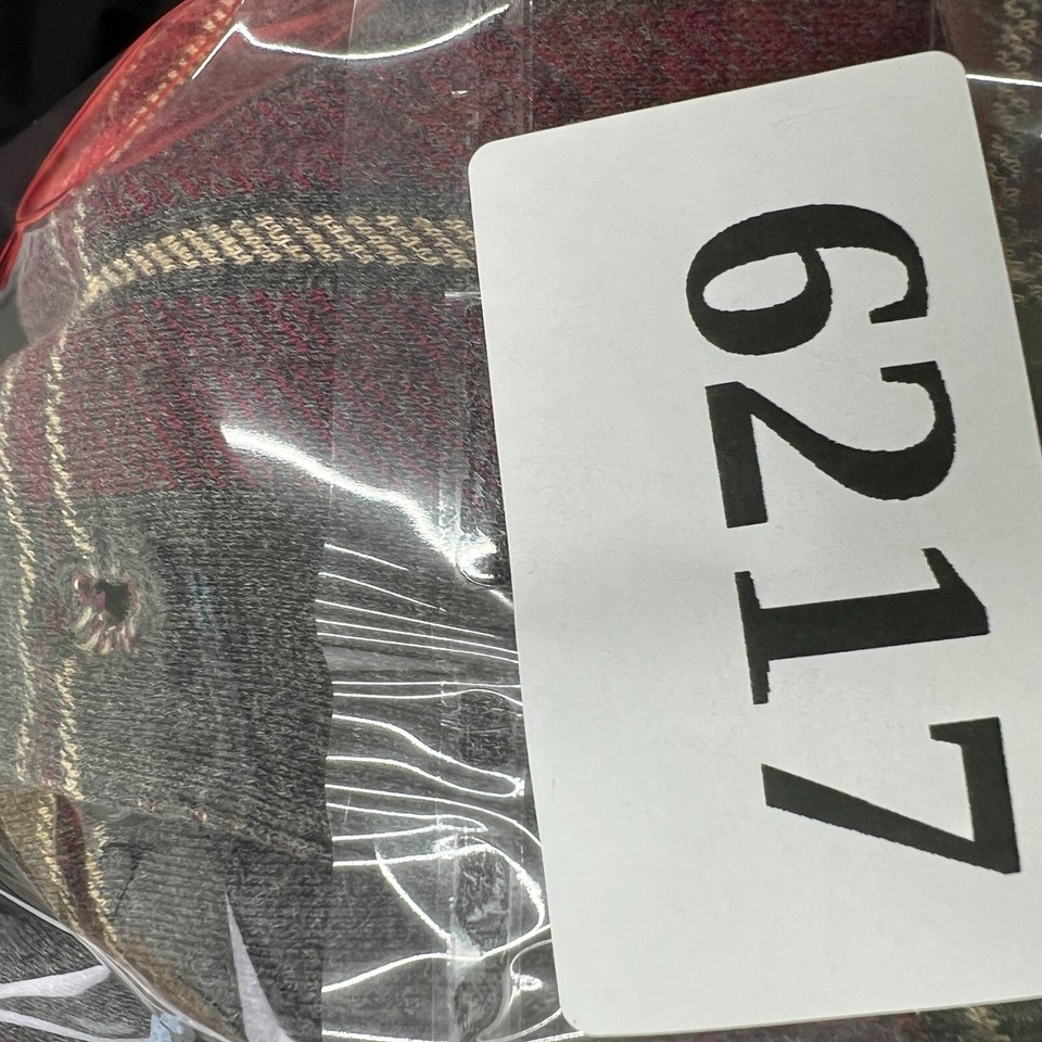 Lands End Shirt Mens Large Grey Red Plaid Long Sleeve Henley Cotton