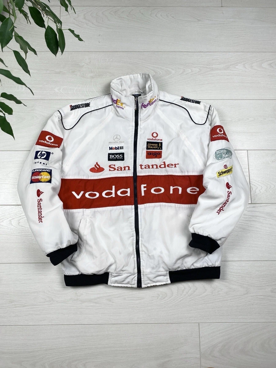 Vintage Mercedes Benz Vodafone Santander 00s Racing Bomber Jacket