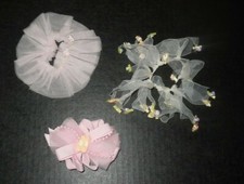 Lot of 3 Hair Accessories by Body Wrappers Pink White Dance
