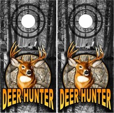 Deer Buck Hunter Camo LAMINATED Cornhole Wrap Bag Toss Skin Decal Sticker