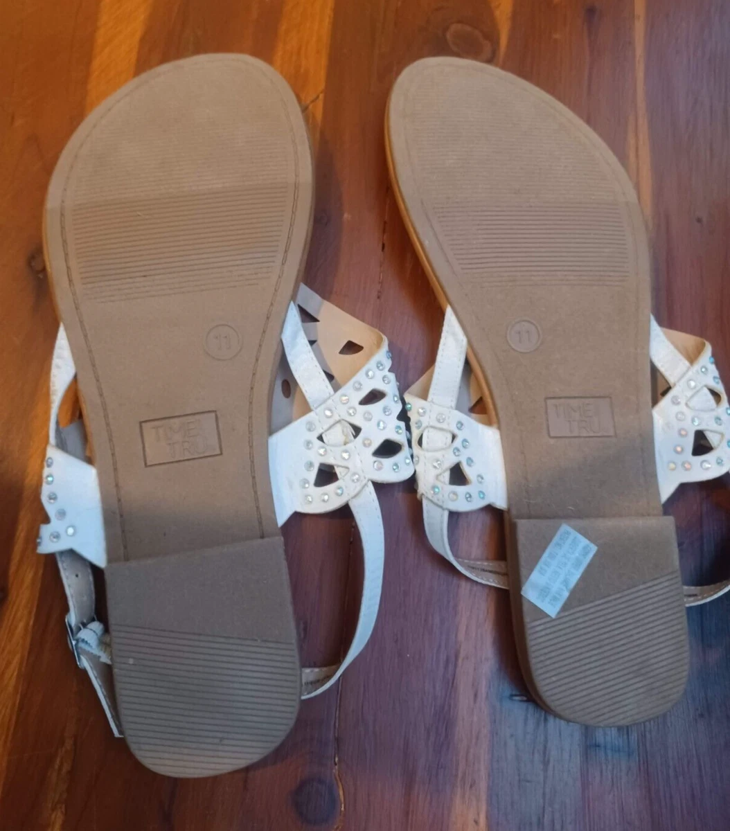 Time and tru store white sandals