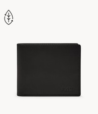 Fossil Men's Derrick RFID Bifold with Flip ID Black Wallet ML3681001