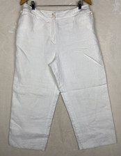 Vintage Talbots Cropped Pants Womens 14 100 Linen Wide Leg Pockets Lined Office