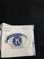 Kiwanis  Hat Pin Celebrating 90 Years Of Service 2005 New Sealed Blue Gold White