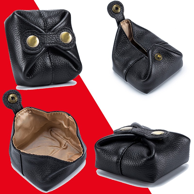 Leather Coin Purses Vintage Pouch Snap Closure Change Purse Wallets for Women US