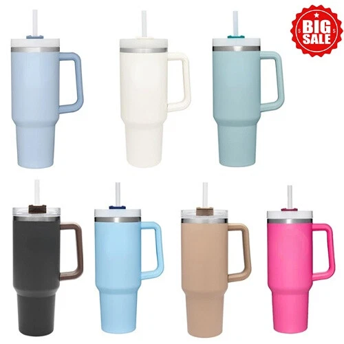 New style 40 OZ Adventure Quencher Travel Tumbler Insulated Cup Handle Lid  Straw