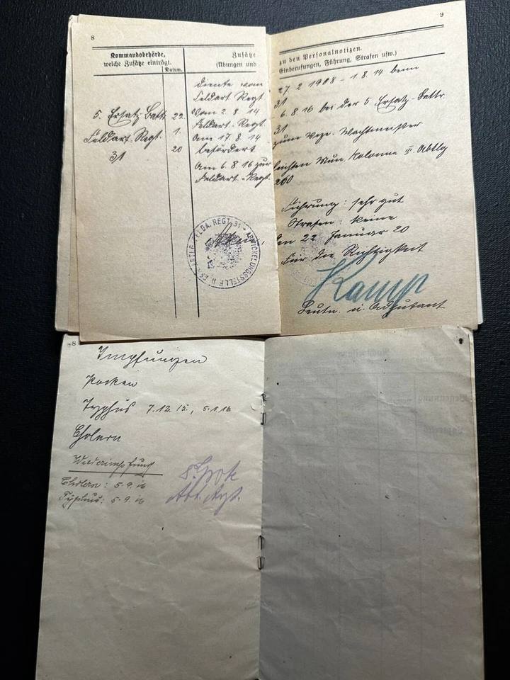 Original WWI Soldbuch & Military Pass SEELEMANN Iron Cross Artillery Gas 1917 - Image 4 of 4