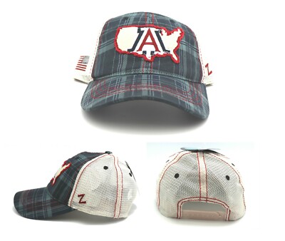Arizona Wildcats UofA New Zephyr USA Plaid Blue Red White Mesh Dad Era Hat Cap