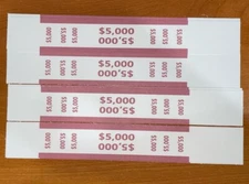 Pack of 50 $5000 Dollar Currency Straps Bill Wrappers Money Bands NON-STICK
