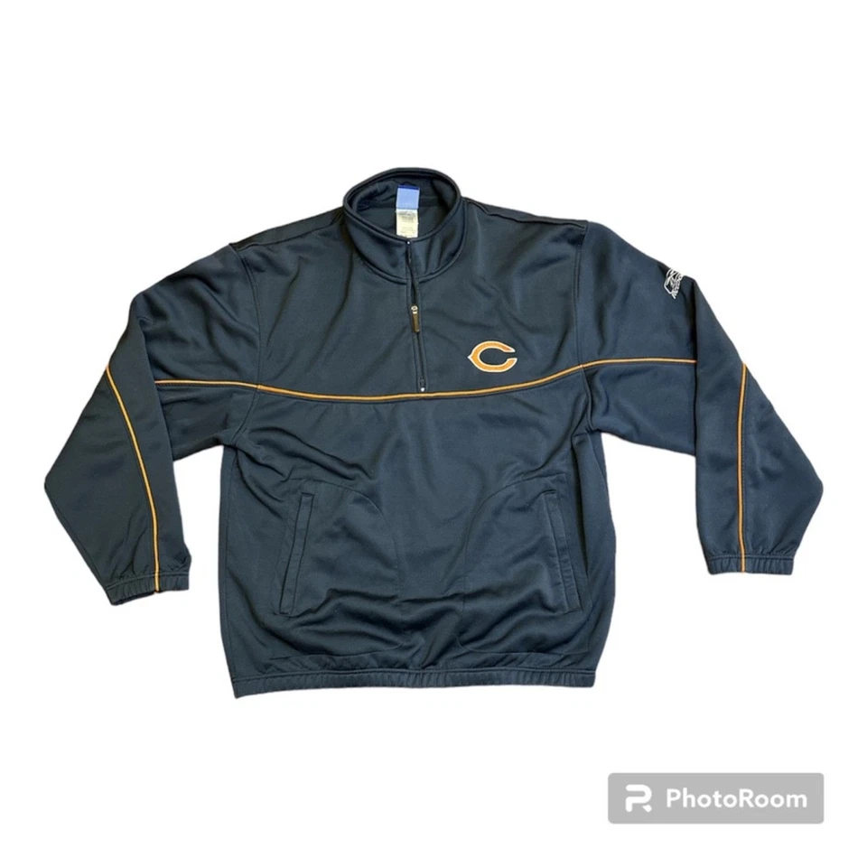 NFL Reebok Chicago Bears Team Apparel Pullover L/S 1/4 Zip Jacket Men’s Size XL - Image 3 of 4