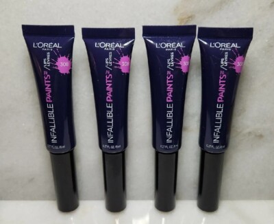 X 4-L'Oreal Paris-Infallible Paints-Lip Color-# 308 Navy Spy.