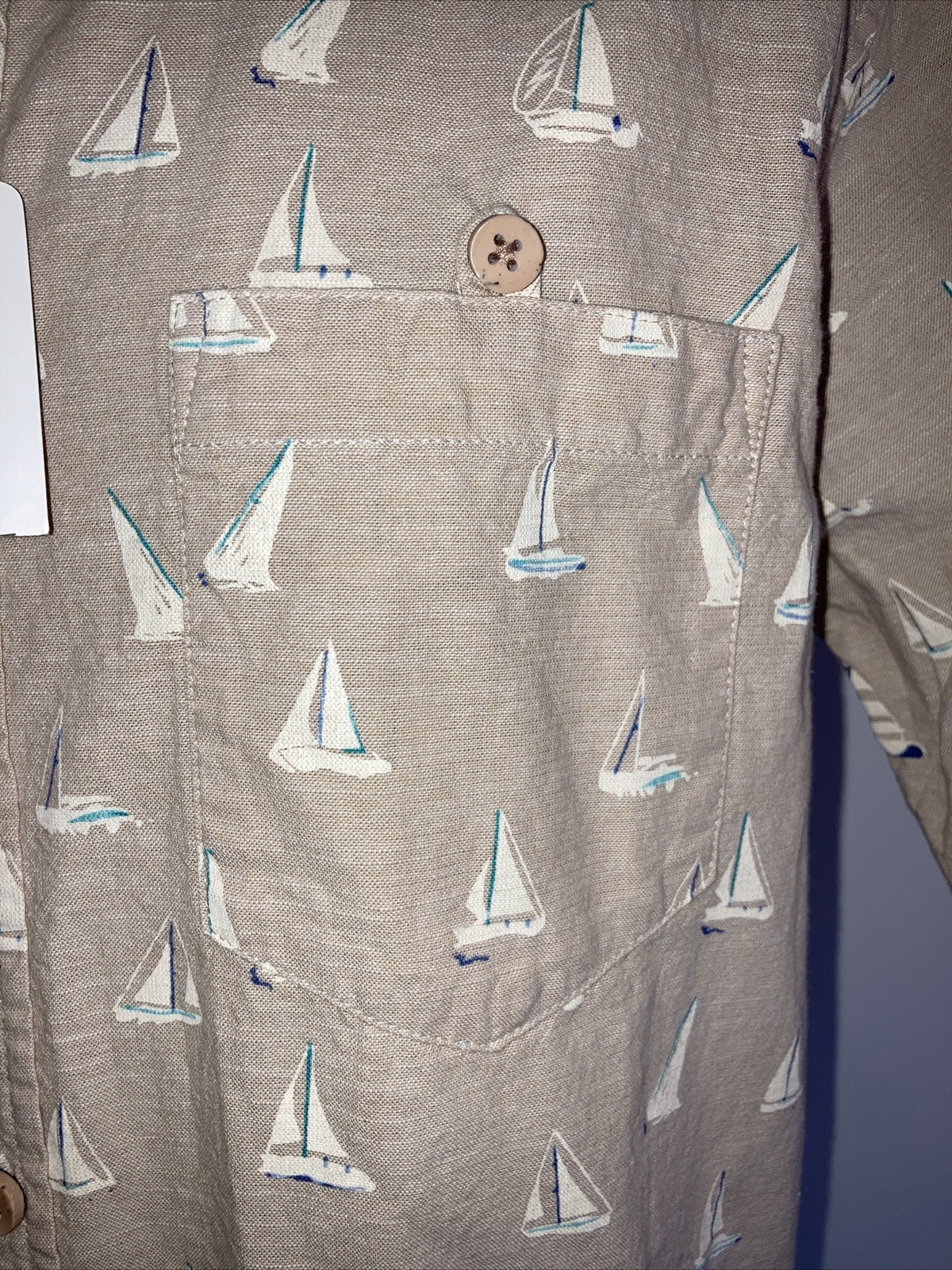 PLAZA Italiaman Retro "Sailing Boat" 100% Cotton Shirt,  Size  L, BNWT 6