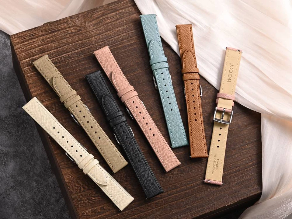 WOCCI Top Grain Leather Watch Band for Women 12mm 14mm 16mm 18mm 20mm Strap - image 3 of 4