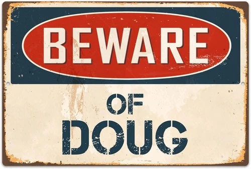 Pirate Beware of Doug Vintage Retro Tin Metal Signs Home Décor 8x12