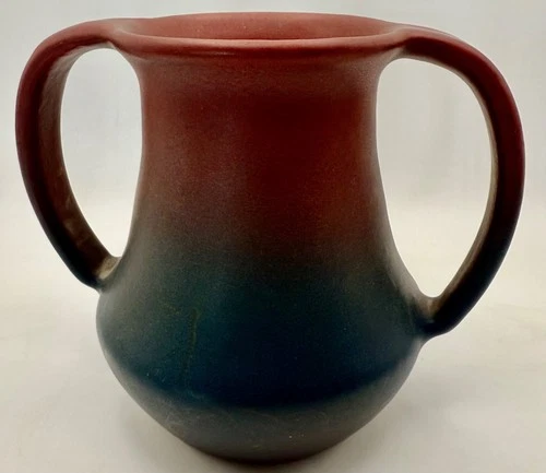 Antique Van Briggle American Arts Crafts Pottery Vase Mulberry Two Handles
