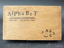 Stempelset Alphabet Vintage in Holzkiste, gebraucht