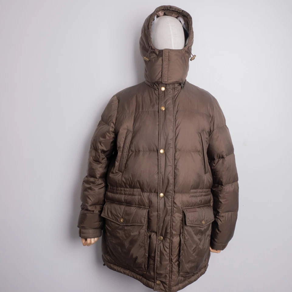 Chaqueta acolchada de invierno BURBERRY BRIT para hombre marrón cremallera completa con capucha a cuadros Nova L Foto 2 de 4