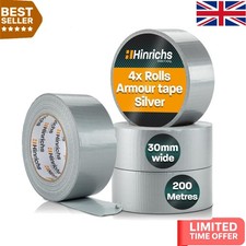 Extra Strong Waterproof Duct Tape – 4 Rolls, 50m x 50mm for Indoor/Outdoor Use 0.19 per metre