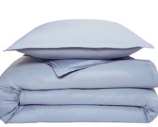 Sky 500 TC Pima Cotton 5PC KING Duvet Cover  Shams Set Coast Blue