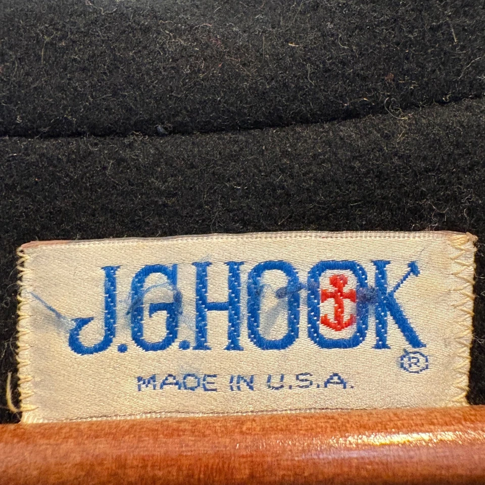 Jaqueta de balanço vintage anos 80 JG gancho 100% lã feminina grande preta pescoço funil EUA - Imagem 3 de 4