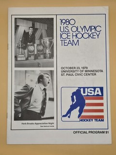 1980 USA Olympic Hockey PROGRAM vs Univ. Minnesota Miracle on Ice HERB BROOKS