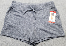 32 Degree Cool Fleece Shorts Womens Medium Gray Super Soft Stretch Drawstring