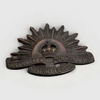 Vintage Australian Commonwealth Military Forces Rising Sun Collar Badge WW1 WW2