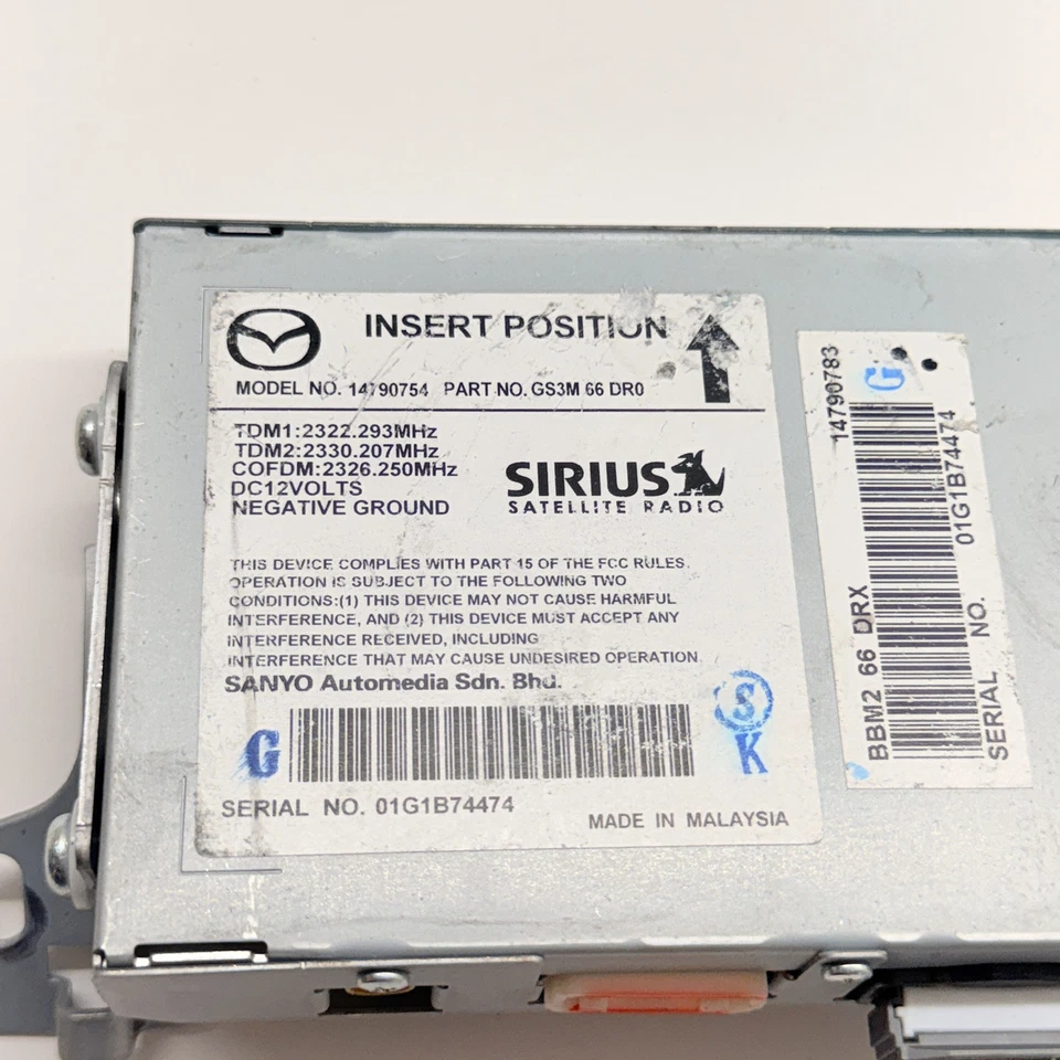 2012 MAZDA 3 Satellite Radio Receiver Module GS3M66DR0 OEM - Image 2 of 4
