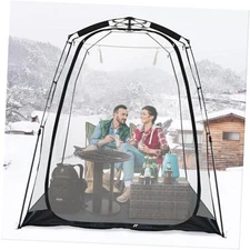 Screen House Pop Up Bubble Tent, Portable Igloo for Camping 6x6FT Black-Hub