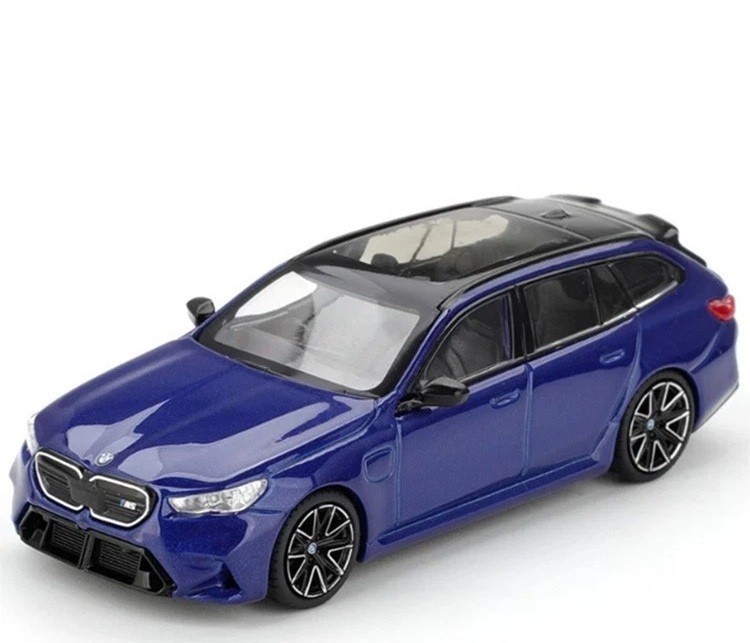 Mini GT 1:64 BMW M5 Touring (G99) Marina Bay Blue Metallic Model